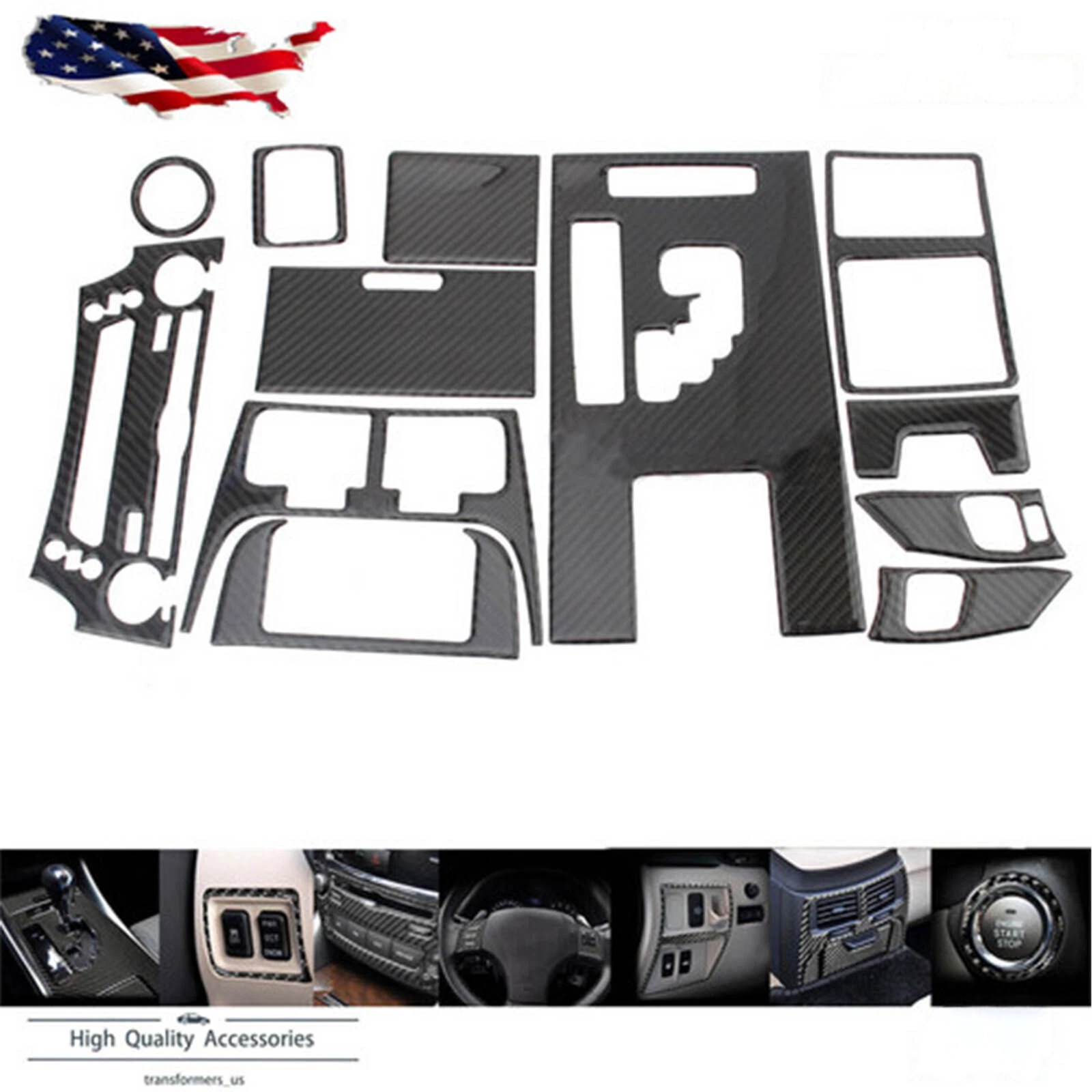 2007-2012 Lexus IS250 / IS350 Carbon Fiber Interior Full Set Cover Trim